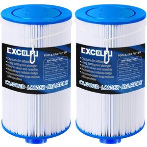 2 Pack Spa Filter Hot Tub Filter Fit for 2012-2015 Aquaterra/2013-2015 Fantasy/2005-2015 Free Flow,Replaces 303279 78460 FC-2402 PFF42TC-P4 SD-01322, 1 1/2" MPT Thread (Fine Thread)