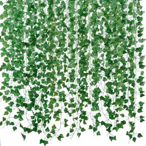 Freyalife Fake Vines for Room Decor(12 Pack 84 Feet) Aesthetic Artificial Plant Ivy Leaves Hanging Greenery Garlands for Home Bedroom Wall Wedding Christmas Party Office Patio Outdoor Garden Decor