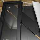 Black Corner Bread Box for Kitchen Countertop, Large Bread Container Storage Bamboo Wooden Farmhouse Bread Box with Window Bread Holder