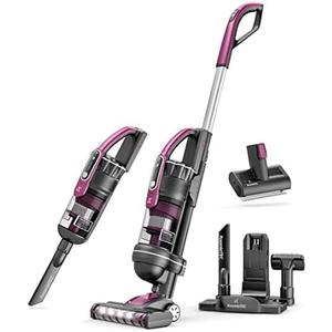 Roomie Tec SlimVac Upright Cordless Vacuum Cleaner, Dual Motor Powerful Suction, Up to 40 min Runtime, 2200mAh Batt Lightweight, Includes Pet Brush for Hair, HEPA Filter, Ideal for Home Cleaning, Carpets, and Cars