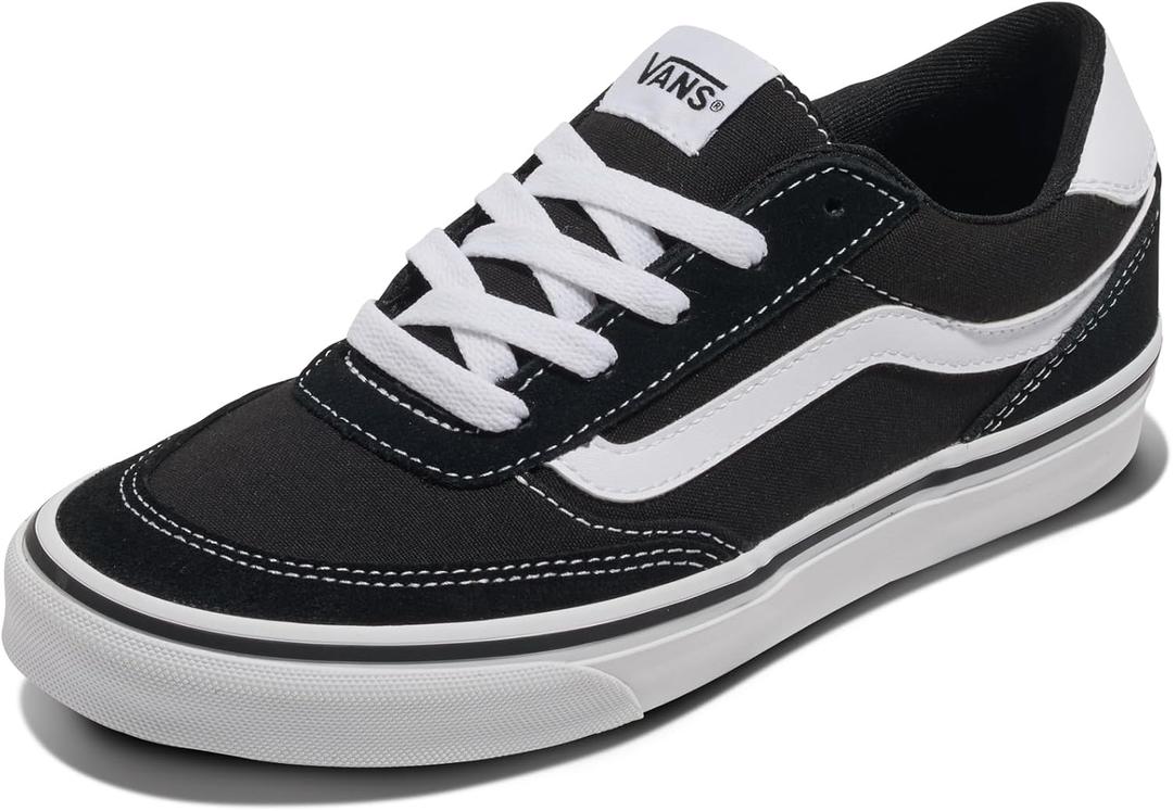 Vans Women's Brooklyn LS Shoe | Low-Top Sneakers for Everyday Wear, Walking, Work & Fashion, Black/White, 8