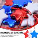 12 Pcs Christmas Tree Decoration Five-Pointed Stars Hanging Ornaments DIY Craft Designs Fourth of July Acrylic Hanging Pendants Red White Blue Stars Hanging Ornaments for Independence Day Tree Decor (Style 3)