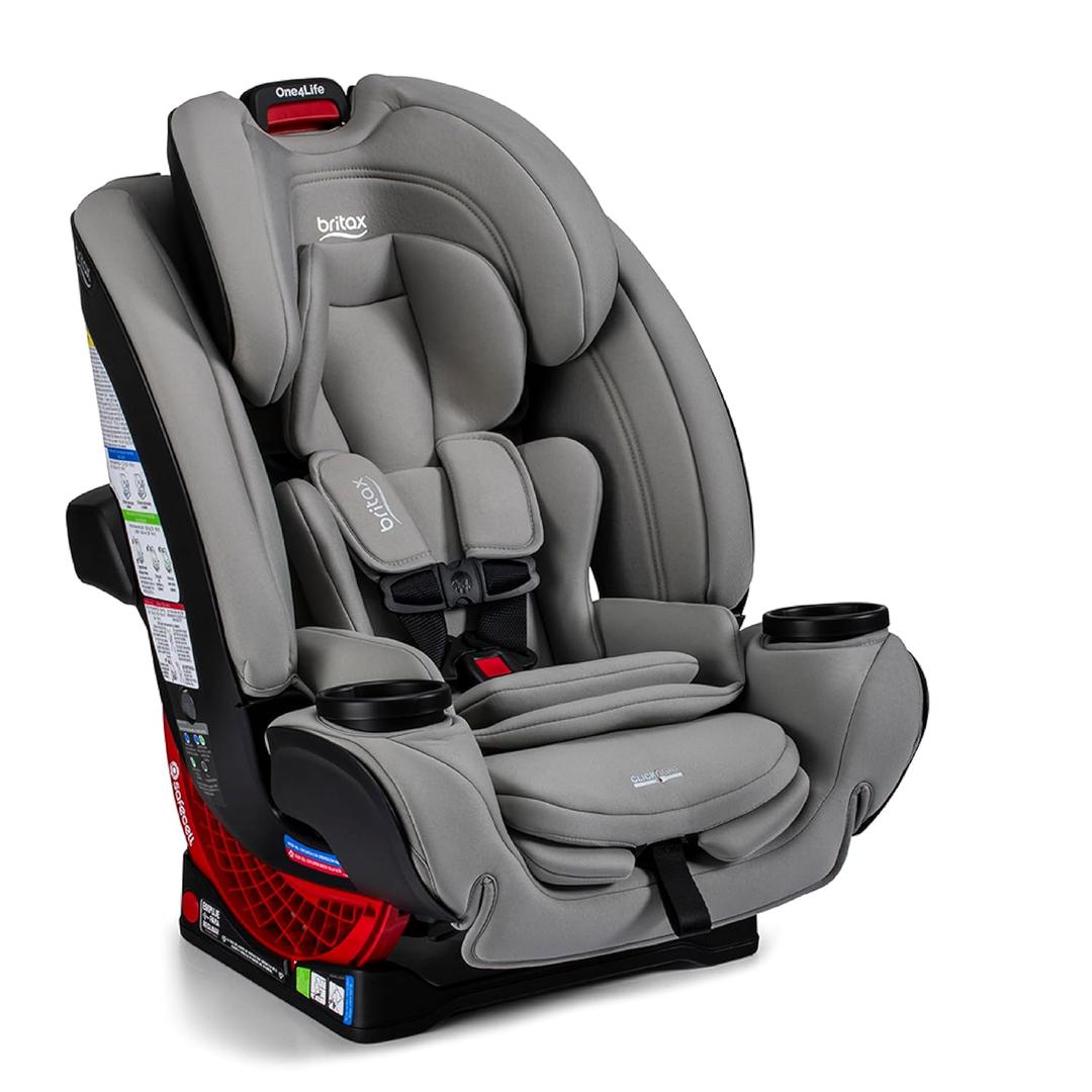 Britax One4Life All-in-One Car Seat, Up to 10 Years of Use, Rear Facing, Forward Facing, & Booster Modes, Extended Rear-Facing, ClickTight Installation & Breathable SafeWash Fabrics Mineral Gray, EXP:01/2036