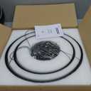2-Rings Modern LED Chandelier Black for Dining Room, Dimmable Pendant Lighting with Remote Control Circular Flush Mount High Ceiling Light for Bedroom Living Room Foyer, 3000K-6500K
