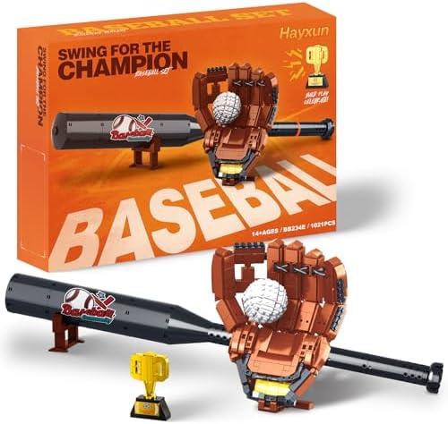 Baseball Building Set for Adults – Creative Sports Model with Bat, Glove, Ball & Trophy, Premium Construction Building Toy for Men & Teens, Unique Baseball Gift & Decorative Display Piece (1021 PCS)
