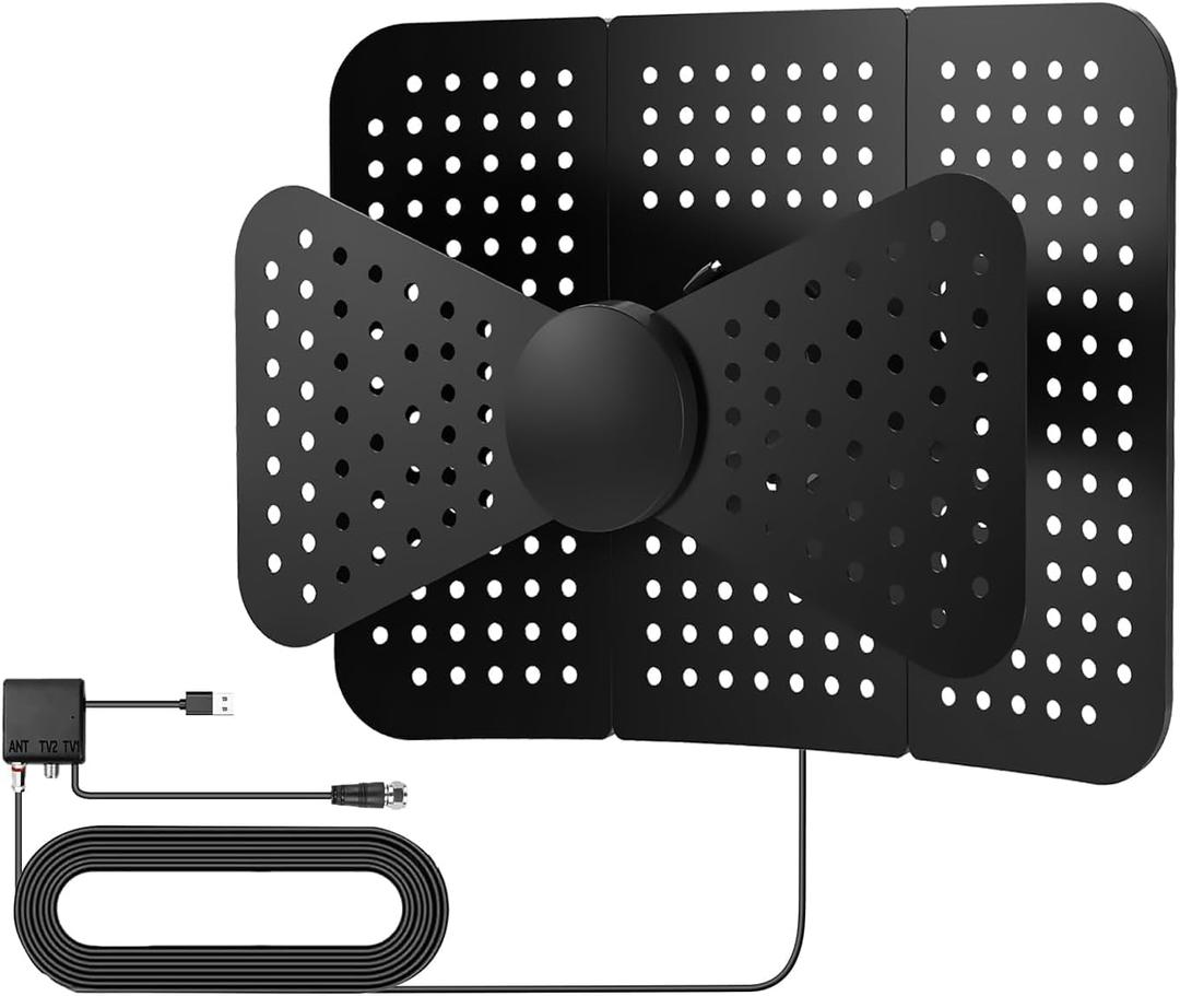 2025 TV Antenna Long Range 1000+ Miles, Digital HDTV Antenna for Smart TV with 32.8ft Coax Cable, Supports 4K 1080p Local Channels for 2 TVs, Outdoor/Indoor Use