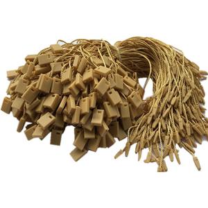 1000 PCS Hang Tag String Snap Lock Pin Loop Tie Fasteners,Polyester String White Hanging String White String Hang Tag String (Khaki)