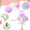 Giant Flowers for Decoration with Stand, 5.9 Ft Large Artificial Flowers Backdrop Decoration Waterproof 3D Big Realistic Faux Flower Set for Home Wedding Garden Christmas Party Decor(Purple Series)