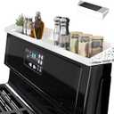 30" Magnetic Stove Top Shelf  Magnetic White Spice Rack and Seasoning Organizer  Kitchen Shelf for Back of Stove  Over Stove Storage Organizer