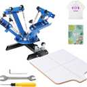 VEVOR Screen Printing Machine, 4 Color 1 Station 360 Rotable Silk Screen Printing Press, 21.2x17.7in / 54x45cm Screen Printing Press, Double-Layer Positioning Pallet for T-Shirt DIY Printing