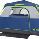 6 Person Instant Tent, Waterproof Pop Up Tents for Camping with Rainfly, 60 Seconds Easy Setup, Automatic Cabin Tent for Family Camping with Expandable Carry Bag & Upgraded Ventilation