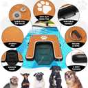 Dog Water Ramp 47 * 40inch Inflatable Pet Platform WoodBlack, Dog Dock Ramp for Boat Pool Lake Sea, Non-Slip Pool Water Ramp for Dogs up to 220lbs, EVA Float Ramp Dog Water Ladder