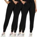 FULLSOFT 3 Pack Sweatpants for Women-Womens Joggers with Pockets Athletic Leggings for Workout Yoga Running (Small, Black,black,black)