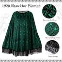 1920s Flapper Costume Accessories Set for Women - 1 Pcs Roaring 20s Outfit with Fringed Poncho, (just the cape alone)