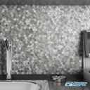 3D Metal Peel and Stick Backsplash for Kitchen,Mini Hexagon Tile Stickers Self Adhesive Wall Tiles Heat Resistant(8 Sheets,Silver)