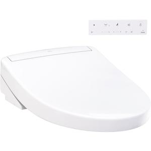 TOTO WASHLET S5 Electronic Bidet Toilet Seat with Instantaneous Water Heating, PREMIST and EWATER+ Wand Cleaning, Elongated, Cotton White - SW3446#01