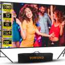 Outdoor Projector Screen with Stand, TOWOND 200 Inch Portable Projection Screen - Dual-Sided 16:9 4K HD Movie Screen, Wrinkle-Free Design & Carry Bag for Backyard Cinema