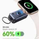 INIU SnapGo Mini Portable Charger, Power Bank for Apple Watch and iPhone, 5000mAh 20W PD Fast Charging Flight-Safe Travel Essential Battery Pack for Apple Watch Ultra 11 10 9 8 SE, iPhone Air 17 16 15 (Black)