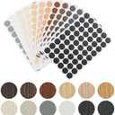 BIDEX 648PCS Screw Hole Cover Stickers – 11 Colors Self-Adhesive PVC Wood Grain Furniture Hole Covers, 21mm Waterproof Caps for Cabinets, Desks, Wardrobes, Scratch Repair & Decoration