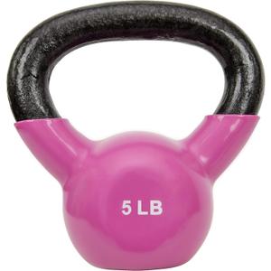 Sunny Health & Fitness Vinyl Coated Kettlebell for Strength Weight Training & Swinging Exercise - In 5, 10, 15, 20, 25 Pound