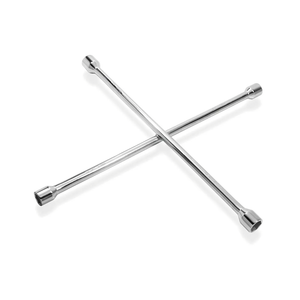 Powerbuilt 20-Inch Universal Lug Wrench, Metric and SAE 4-Way Cross Wrench, Size for 1/16" & 17mm, 3/4" & 19mm, 13/16" & 21mm, 7/8" & 22mm - 940559