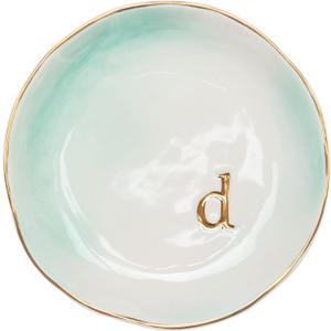 COLLECTIVE HOME - Ceramic Jewelry Tray, Decorative Trinket Dish for Rings Earrings Necklaces Bracelet Watch Keys, Birthday Mother's Day Christmas Gift for Women, 4.75", Colored Surface (D)