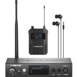 Phenyx Pro UHF Mono Wireless in-Ear Monitor System, Metal Wireless IEM System, Bodypack Receiver, 50 Adjustable Frequencies, Separate Outputs, 164ft Operation, Suitable for Band and Studio (PTM-11)