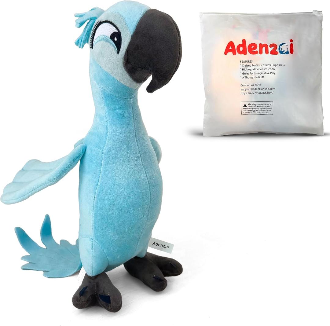 Rio Jewel Plush Toy Soft Parrot Stuffed Animal Blue Macaw Plush, Cute Rio Movie Jewel Bird Character Plushie Gift for Kids and Fans