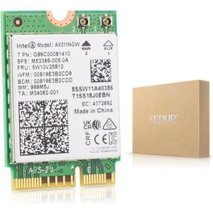 Intel AX211NGW Wi-Fi 6 Wireless Card M.2: CNVio2, Bluetooth 5.3, Tri Band 2.4/5/6 GHz Network Adapter for Laptop Support Windows 10/11 (64bit) Linux Chrome OS  with Gen Intel 12+ CPU