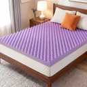 3 Inch Egg Crate Mattress Topper Twin, Gel Infused Memory Foam Mattress Topper for Pressure Relief, Breathable Mattress Pad Bed Topper in a Box, CertiPUR-US Certified, Purple, 38"75"