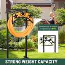 Garden Hose Holder - Upgraded Water Hose Holder Stand with Storage Basket Holds 151ft, Heavy Duty Freestanding Garden Hose Hanger Storage Rack for Outside Yard Lawn Farm