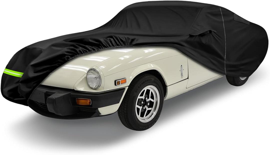 Waterproof Car Cover Compatible with 1962-1981 Triumph Spitfire Convertible/Roadster Accessories, All Weather Classic Car Covers with Inner Cotton&Zipper Door for Snow Rain Protection