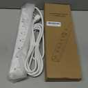 Power Strip 10Ft - Surge Protector with USB, AUOPLUS 6 Outlet and 4 USB Charger, 10Ft Long Extension Cord Flat Plug(1250W/10A/2100J), Wall Mountable Overload Protection for Computer Home Office Dorm (White)