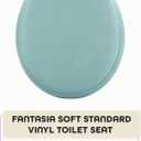 Soft Standard Vinyl Toilet Seat, Light Green - 17 Inch Soft Vinyl Cover with Comfort Foam Cushioning - Fits All Standard Size Fixtures - Easy to Install Fantasia by Achim Home Decor