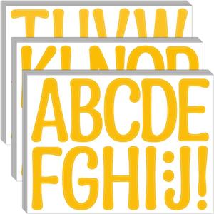 Bemeol 36 Sheets Letter Stickers 4 Inch Large Alphabet Letter Sticker Self Adhesive Letters Stickers for Classroom Home Decor Bulletin Boards(Yellow)