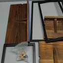 Metal Frame Rustic Wooden Floating Hanging Shelves, Home Decor Wall Mounted Display Organizing Shelf for Living Room, Bedroom, Office Bathroom. Set of 3