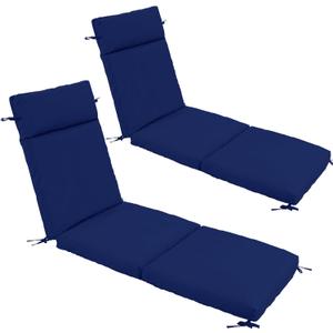 Chaise Lounge Cushion 72x21x3 Inch ?Set of 2 Outdoor Lounge Chair Cushions, Lounger Pad Replacement with Fade-Resistant, Removable & Machine-Washable Covers, Ideal for Patio Chaise Chairs, Navy Blue
