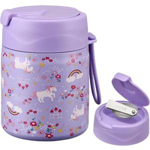 17oz Soup Thermo for Hot Food Kids,Insulated Food Jar with Spoon,Thermo Hot Food Lunch Container,Wide Mouth Leakproof Stainless Steel Lunch Box for School-Horse