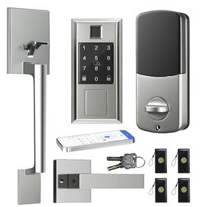 YYTDZSW Smart Locks for Front Door with Lever Handle Set, Keyless Entry Door Lock, Fingerprint & App Control, Touchscreen Keypad Deadbolt, Auto Lock, Satin Nickel