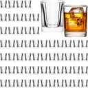 60-Pack 2.2oz Heavy Base Square Shot Glasses Bulk with 10 Pourers, Clear Glass Shooters Set, Whiskey, Espresso, Party Favors, Wedding And Birthday Gifts