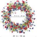 VioletEverGarden 4th of July Patriotic Wreaths for Front Door 22 Inch Red White Blue Flower Wreath Americana Floral Wreath Patriotic Decorations for Independence Day Memorial Day Flag Day Decor