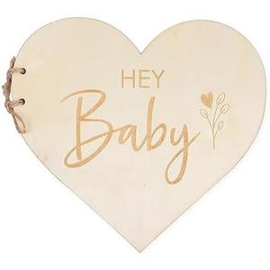 Baby Shower Guest Book Alternatives - Baby Shower Sign in Guest Book, Baby Shower Book Guest for Girl Boy, Oh Baby Guest Advice Book with 35 Blank Pages + Pen, Wood Guest Book Keepsake Gift for Mom