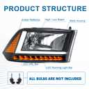 Fullux LED DRL Headlights Assembly for 2009-2018 Dodge Ram 1500-5500