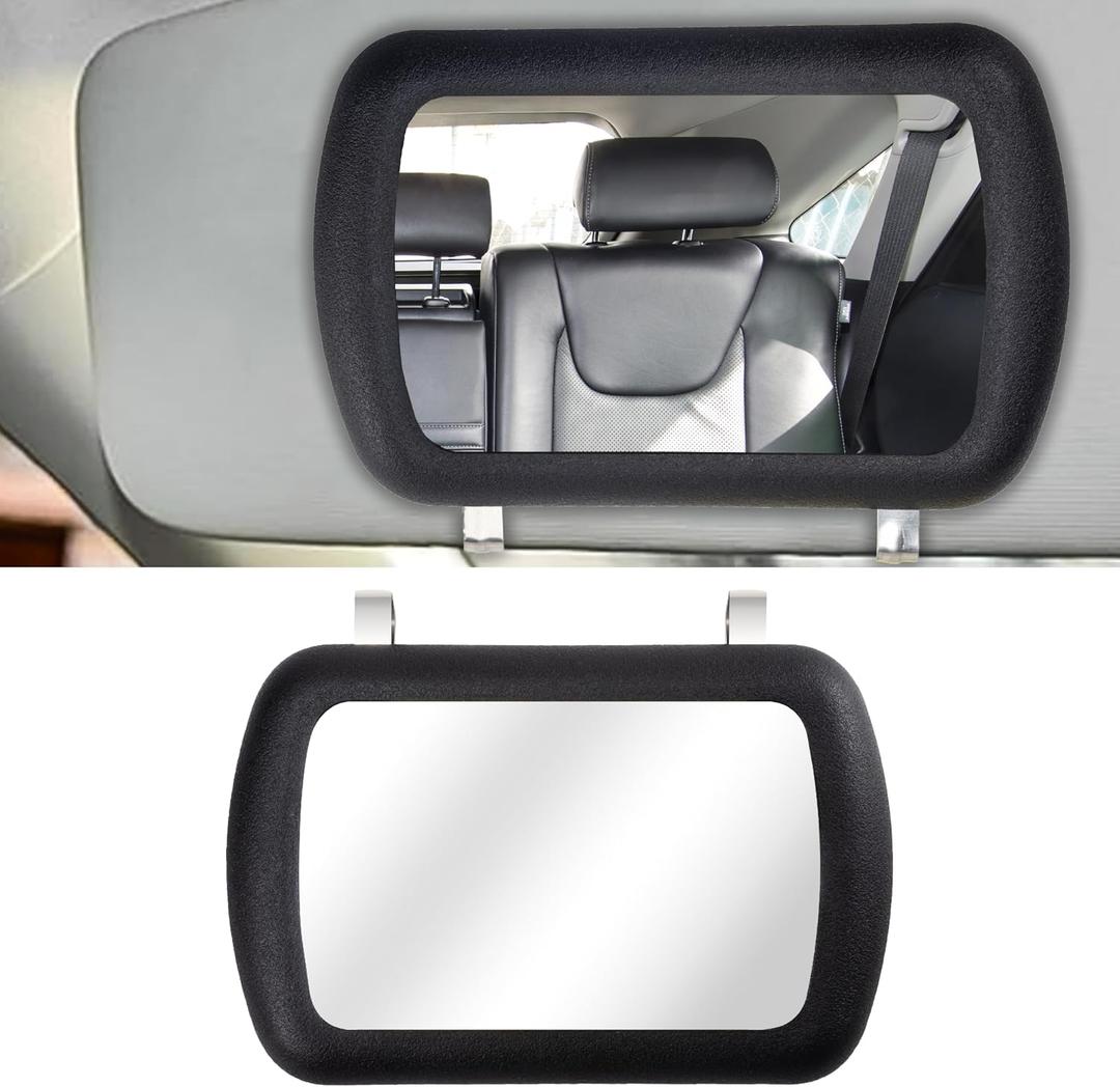 Car Visor Mirror, Universal Clip-On Automotive Sun Visor Vanity Mirror for SUVs and Various Vehicles, Car Accessories Interior for Women, Black