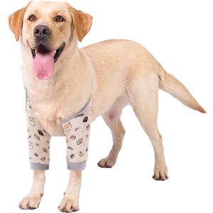 ROZKITCH Dog Surgery Leg Sleeve for Front Legs, Pet Prevent Licking Wound Elbow Knee Protector, Dog Leg Sleeve to Stop Licking Cone Collar Alternative for Sprain ACL CCL Arthritis Cute Dog L