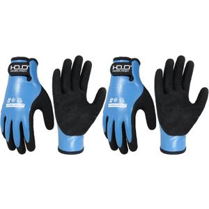 Waterproof Winter Work Gloves Men Women,Cold Weather Insulated Work Gloves Thermal Liner Superior Grip Latex Coating Warm for Outdoor (Small-2 Pairs, Sky Blue)