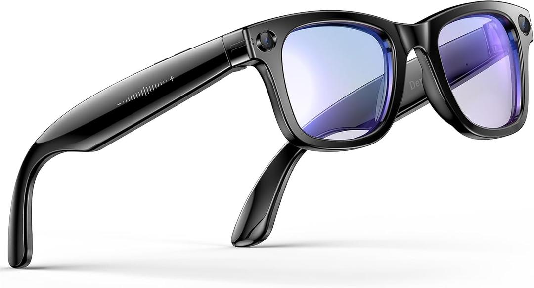 AI Smart Glasses with Camera, 4K 800W HD Video Recording Glasses with Audio, Bluetooth Sunglassess with Camera, RealTime Translation, Voice Assistant, Object Recognition, HandsFree Music Calls