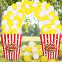 Sosation 2 Pack Giant Popcorn Box Prop Cardboard Stand up with Balloons Movie 3D Popcorn Bucket Decoration Large Carnival Circus Decorations Arch Kit for Movie Night Themed Birthday Party (Red)