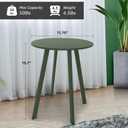 Meluvici Outdoor Table, Weather Resistant Patio Round Metal Steel Small Table, Waterproof End Table for Garden Balcony Yard, Dark Green, 15.76"x19.7"