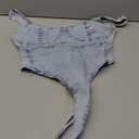 Milumia Women's Scoop Neck Denim Bodysuit Zipper Backless Y2K Going Out Tank Tops (Blue) M